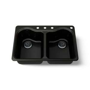 Hartland 33" top-mount double-bowl kitchen sink - K-5818-4-7