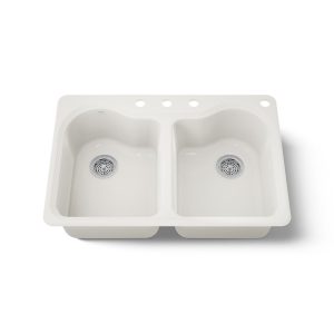 Hartland 33" top-mount double-bowl kitchen sink - K-5818-4-96