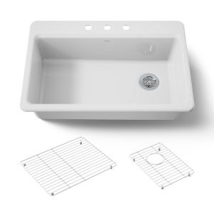 Riverby 33" top-mount single-bowl kitchen sink - K-5871-3A1-0
