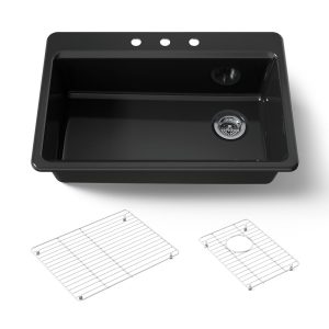 Riverby 33" top-mount single-bowl kitchen sink - K-5871-3A1-7