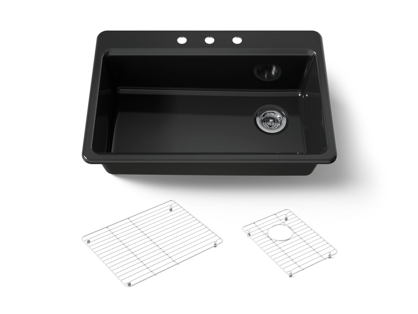 Riverby 33" top-mount single-bowl kitchen sink - K-5871-3A1-7