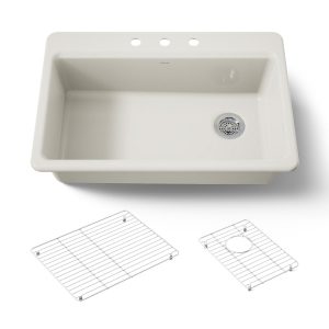Riverby 33" top-mount single-bowl kitchen sink - K-5871-3A1-96