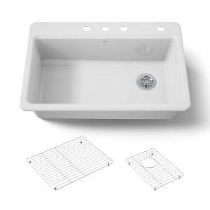 Riverby 33" top-mount single-bowl kitchen sink - K-5871-4A1-0