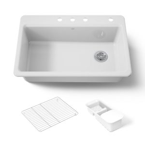 Riverby 33" top-mount single-bowl workstation kitchen sink - K-5871-4A2-0