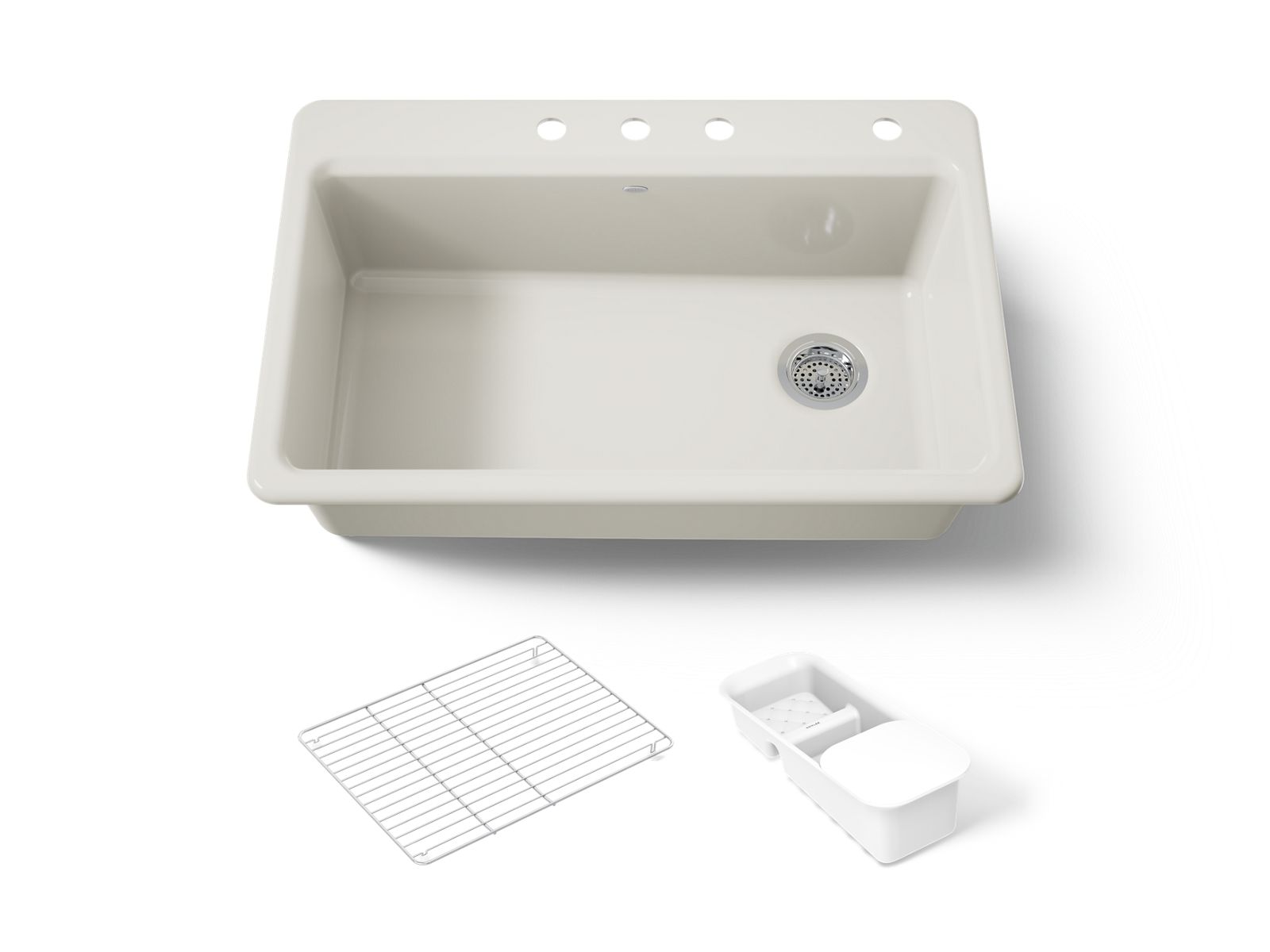 Riverby 33" top-mount single-bowl workstation kitchen sink - K-5871-4A2-96