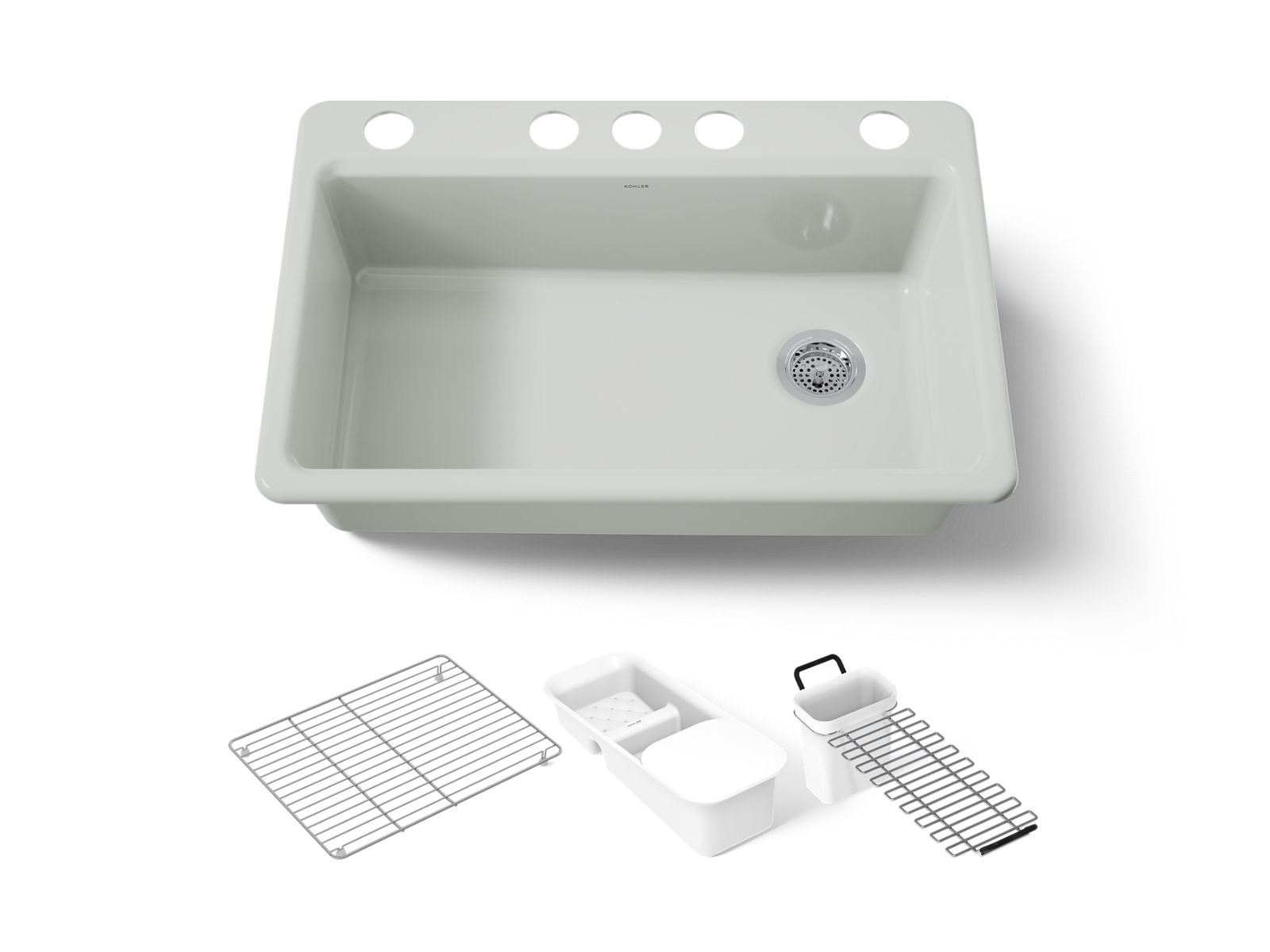 Riverby 33" undermount single-bowl kitchen sink - K-5871-5UA1-FF