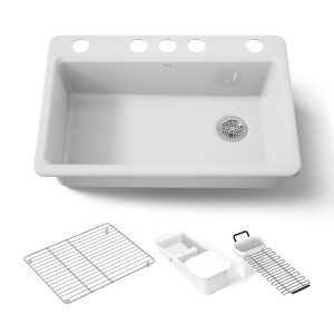 Riverby 33" undermount single-bowl workstation kitchen sink - K-5871-5UA3-0