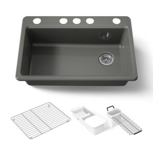 Riverby 33" undermount single-bowl workstation kitchen sink - K-5871-5UA3-58