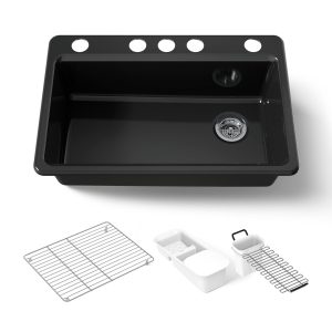 Riverby 33" undermount single-bowl workstation kitchen sink - K-5871-5UA3-7