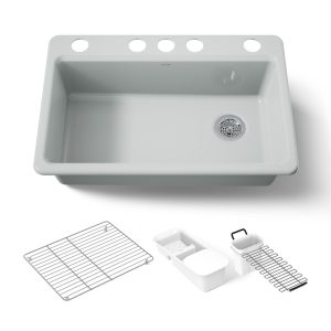 Riverby 33" undermount single-bowl workstation kitchen sink - K-5871-5UA3-95