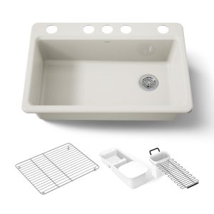 Riverby 33" undermount single-bowl workstation kitchen sink - K-5871-5UA3-96
