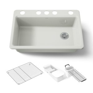 Riverby 33" undermount single-bowl workstation kitchen sink - K-5871-5UA3-NY