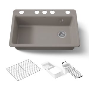 Riverby 33" undermount single-bowl workstation kitchen sink - K-5871-5UA3-TRF