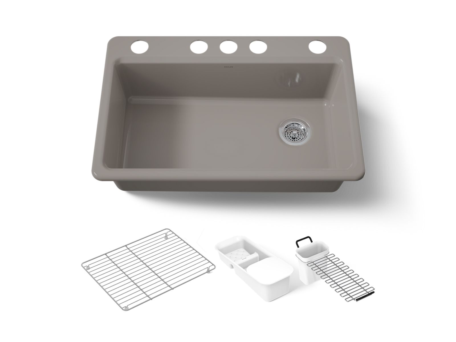 Riverby 33" undermount single-bowl workstation kitchen sink - K-5871-5UA3-TRF
