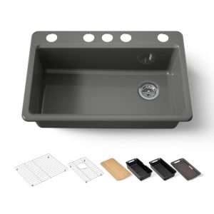 Riverby 33" undermount single-bowl workstation kitchen sink - K-5871-5UPC-58