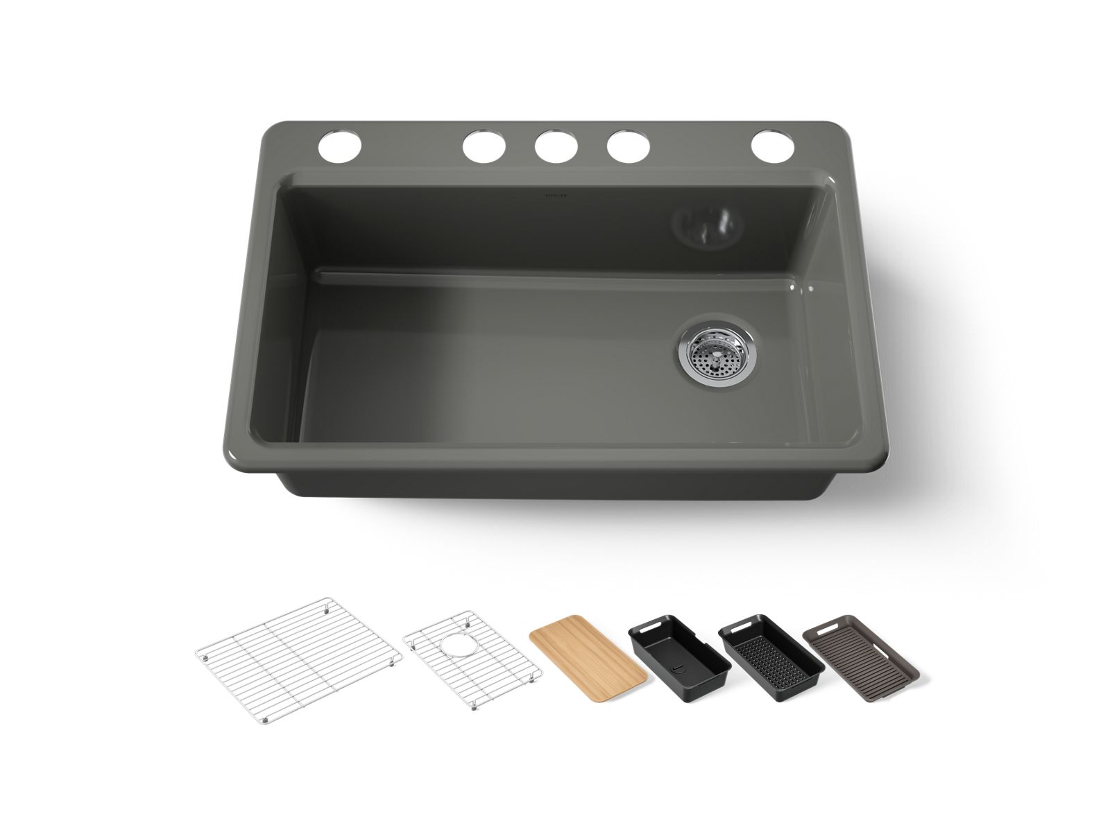 Riverby 33" undermount single-bowl workstation kitchen sink - K-5871-5UPC-58
