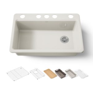 Riverby 33" undermount single-bowl workstation kitchen sink - K-5871-5UPC-96