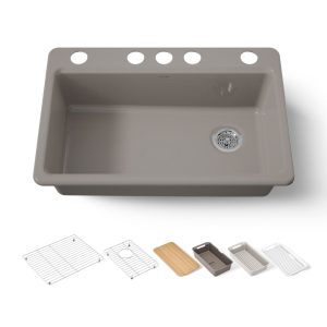 Riverby 33" undermount single-bowl workstation kitchen sink - K-5871-5UPC-TRF