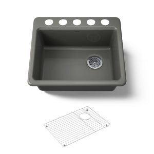 Riverby 25" undermount single-bowl kitchen sink - K-5872-5UA1-58