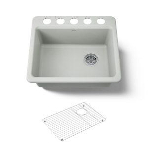 Riverby 25" undermount single-bowl kitchen sink - K-5872-5UA1-FF