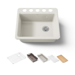 Riverby 25" undermount single-bowl workstation kitchen sink - K-5872-5UPC-96