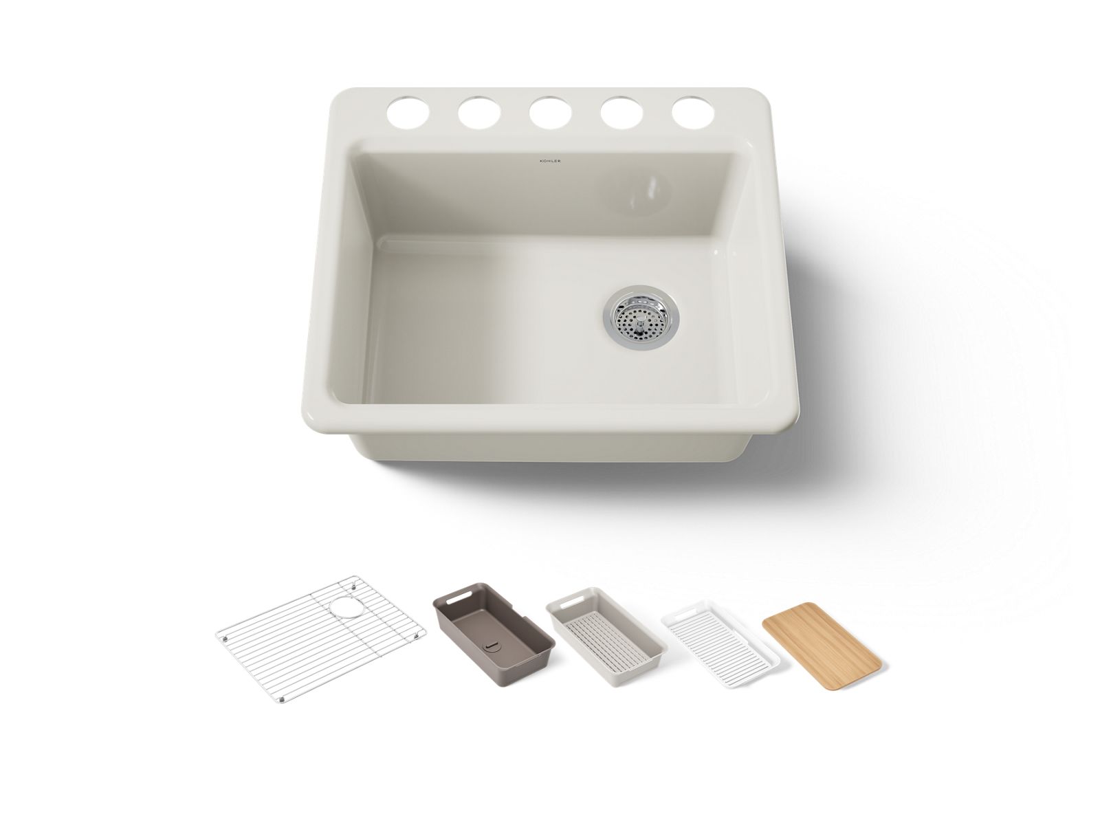Riverby 25" undermount single-bowl workstation kitchen sink - K-5872-5UPC-96