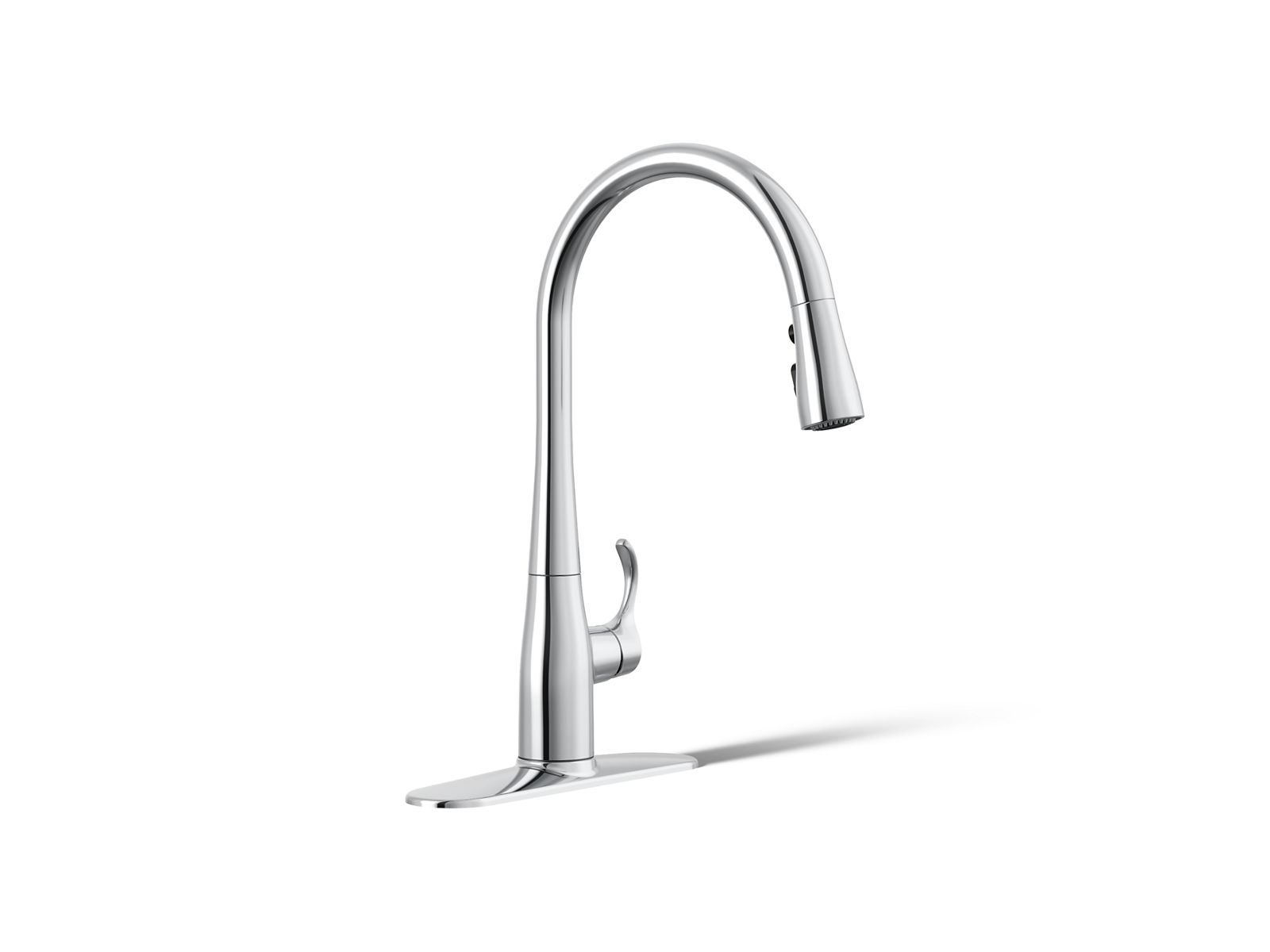 Simplice Pull-down kitchen sink faucet with three-function sprayhead - K-596-CP