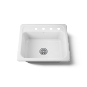 Mayfield 25" top-mount single-bowl kitchen sink - K-5964-4-0