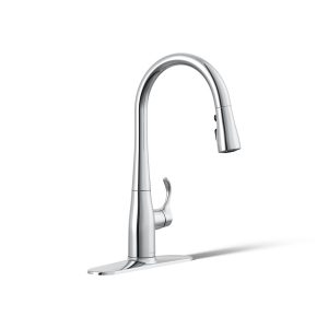 Simplice Compact pull-down kitchen sink faucet with three-function sprayhead - K-597-CP