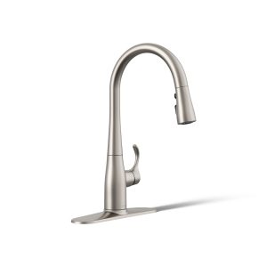 Simplice Compact pull-down kitchen sink faucet with three-function sprayhead - K-597-VS