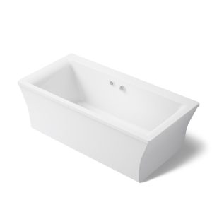 Stargaze 72" x 36-1/4" freestanding bath with Bask heated surface and fluted shroud - K-6367-W1-0