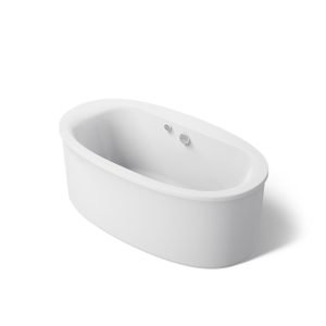 Sunstruck 65-1/2" x 35-1/2" freestanding bath with Bask heated surface and straight shroud - K-6368-W1-0