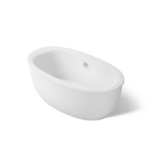 Sunstruck 65-1/2" x 35-1/2" freestanding bath with fluted shroud - K-6369-0