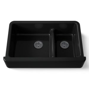 Whitehaven Smart Divide 35-3/4" undermount double-bowl farmhouse kitchen sink - K-6427-7