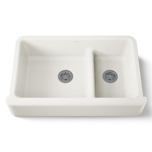 Whitehaven Smart Divide 35-3/4" undermount double-bowl farmhouse kitchen sink - K-6427-96