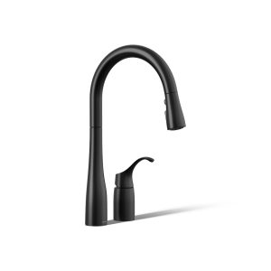 Simplice Pull-down kitchen sink faucet with three-function sprayhead - K-647-BL