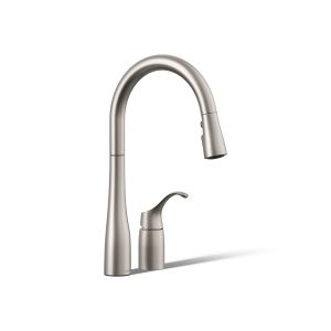 Simplice Pull-down kitchen sink faucet with three-function sprayhead - K-647-VS