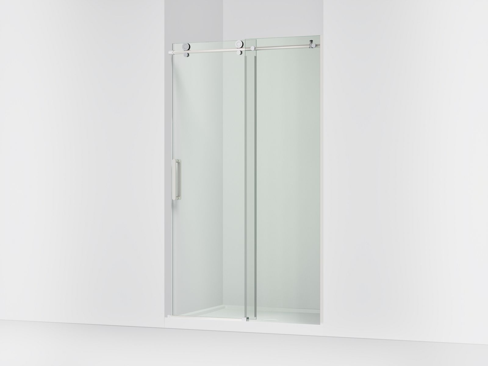 Composed Sliding shower door, 78" H x 44-1/8 - 47-7/8" W, with 3/8" thick Crystal Clear glass - K-701695-L-SHP
