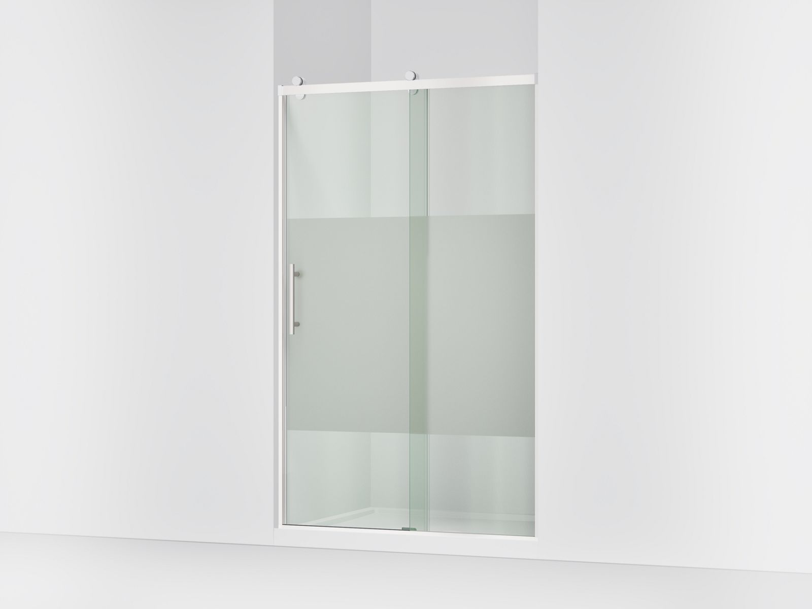 Rely 77" H sliding shower door with 3/8"-thick glass - K-702254-10G81-SHP
