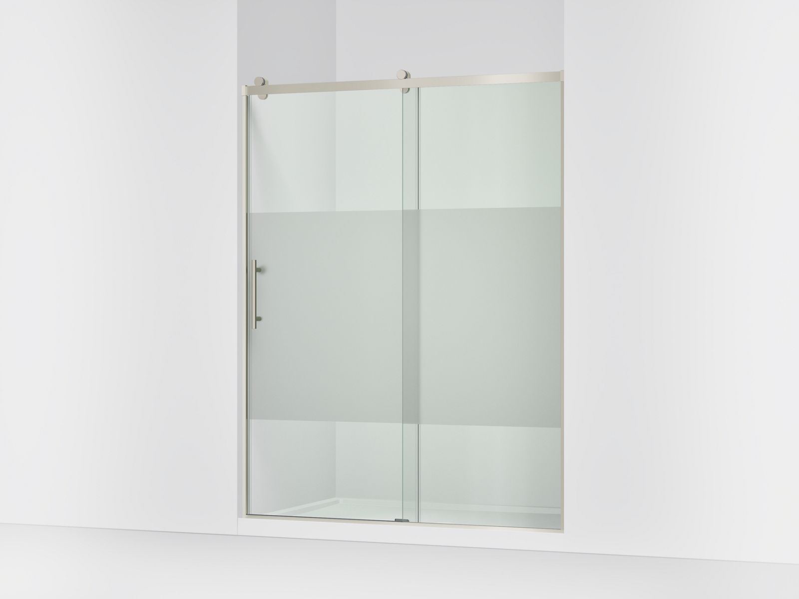 Rely 77" H sliding shower door with 3/8"-thick glass - K-702256-10G81-BNK