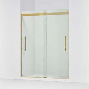 Levity Plus Frameless sliding shower door, 77-9/16" H x 56-5/8 - 59-5/8" W, with 5/16"-thick Crystal Clear glass - K-702423-L-2MB