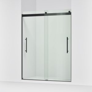 Levity Plus Frameless sliding shower door, 77-9/16" H x 56-5/8 - 59-5/8" W, with 5/16"-thick Crystal Clear glass - K-702423-L-BL