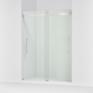 Levity Plus Frameless sliding shower door, 77-9/16" H x 56-5/8 - 59-5/8" W, with 5/16"-thick Crystal Clear glass - K-702423-L-SHP