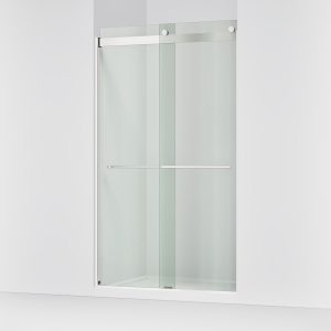Levity Plus Frameless sliding shower door, 81-5/8" H x 44-5/8 - 47-5/8" W, with 3/8"-thick Crystal Clear glass - K-702428-L-SHP
