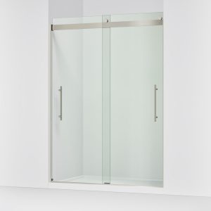 Levity Plus Frameless sliding shower door, 81-5/8" H x 56-5/8 - 59-5/8" W, with 3/8"-thick Crystal Clear glass - K-702429-L-BNK