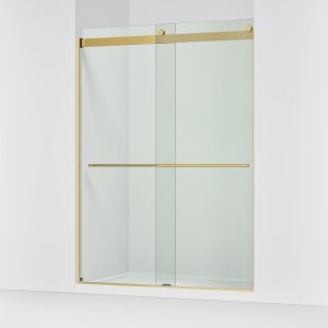 Levity Plus 81-5/8" H sliding shower door with 3/8"-thick glass - K-702430-L-2MB