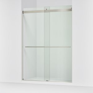Levity Plus 81-5/8" H sliding shower door with 3/8"-thick glass - K-702430-L-BNK