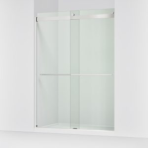 Levity Plus 81-5/8" H sliding shower door with 3/8"-thick glass - K-702430-L-SHP
