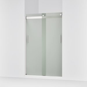 Levity Sliding shower door, 74" H x 43-5/8 - 47-5/8" W, with 1/4" thick Frosted glass - K-706008-D3-SH
