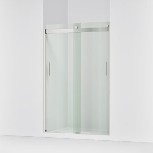 Levity Sliding shower door, 74" H x 43-5/8 - 47-5/8" W, with 1/4" thick Crystal Clear glass - K-706008-L-MX